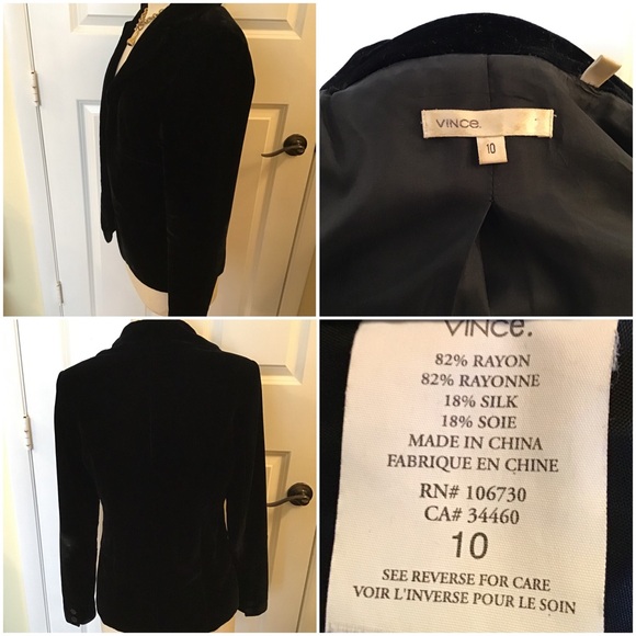 Vince Black Blazer with Notched Lapel and Tailored Fit - Picture 2 of 2